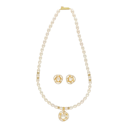 J Pearls Vihara Pearl Necklace Set - Swadesiicart