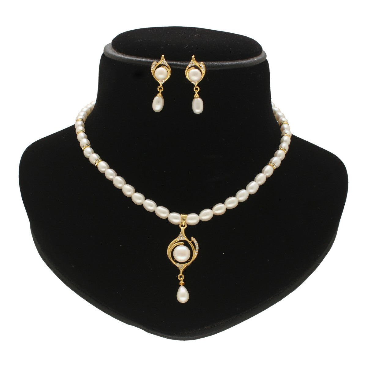 J Pearls Mira Pearl Necklace Set - Swadesiicart