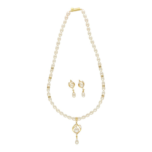 J Pearls Mira Pearl Necklace Set - Swadesiicart