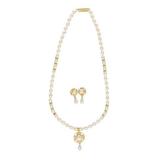 J Pearls Pearlescent Pearl Necklace Set - Swadesiicart
