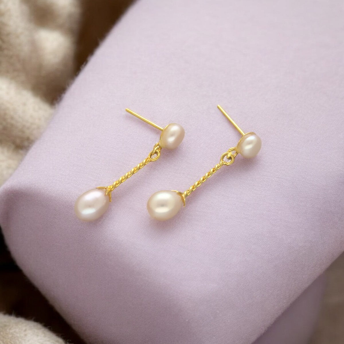 J Pearls Lunai Pearl Earrings - Swadesiicart
