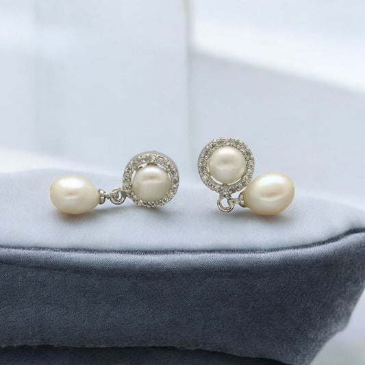J Pearls Velis Pearl Earrings - Swadesiicart