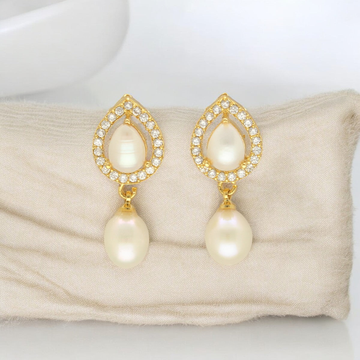 J Pearls Tirna Pearl Earrings - Swadesiicart