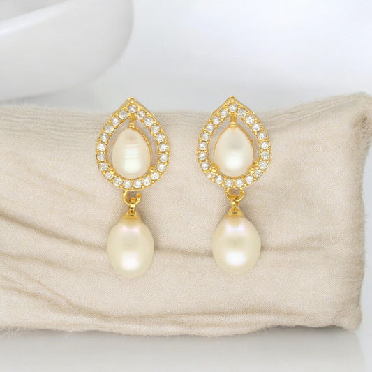 J Pearls Tirna Pearl Earrings - Swadesiicart
