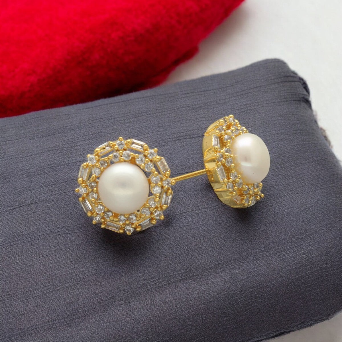 J Pearls Ziven Pearl Earrings - Swadesiicart