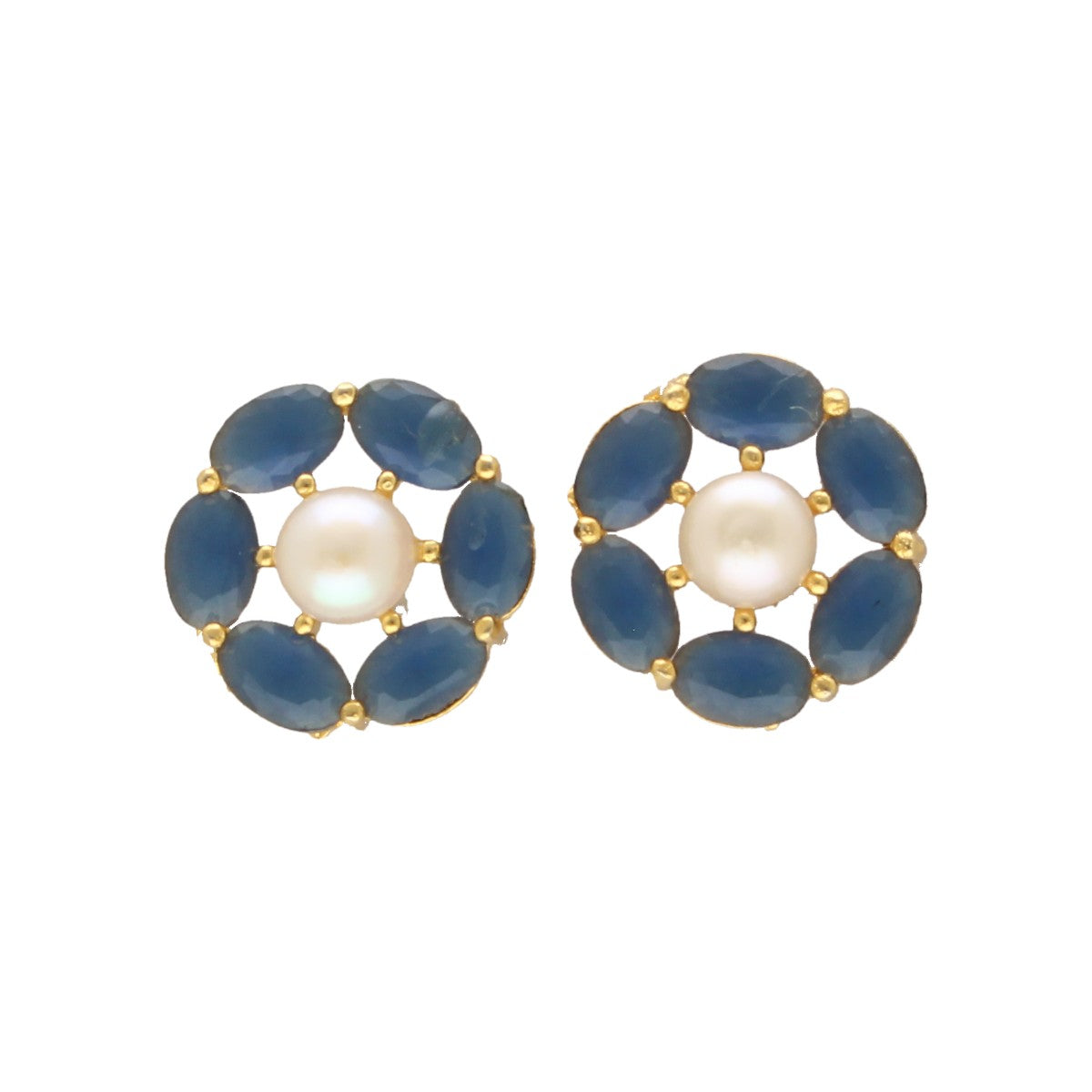 J Pearls Henna Pearl Earrings - Swadesiicart