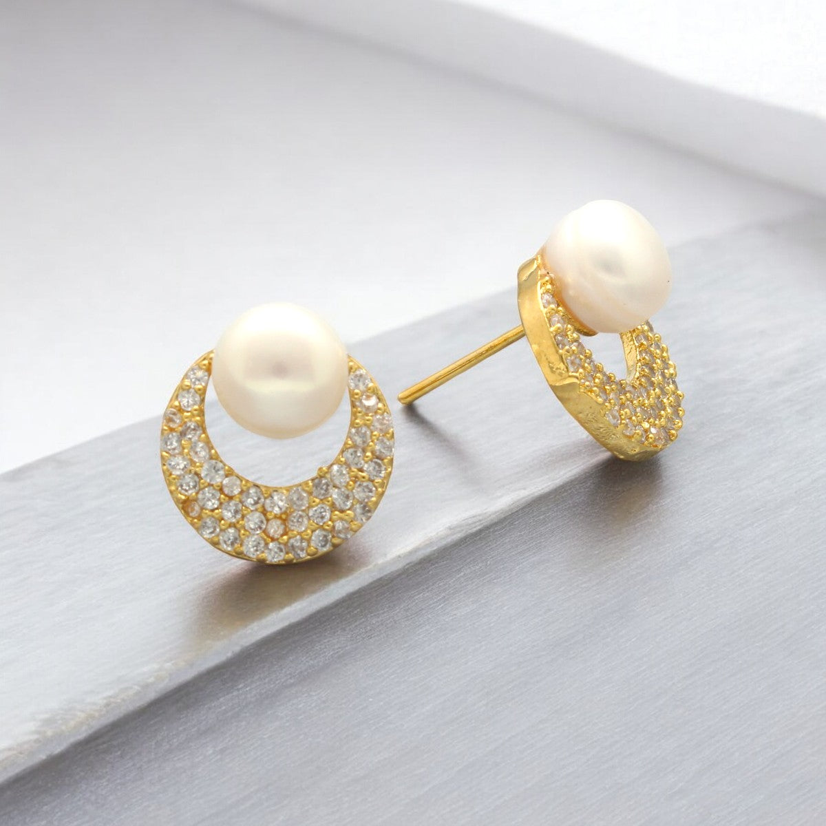 J Pearls Faris Pearl Earrings - Swadesiicart