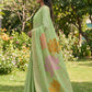 Shree Shyam Fashion Green Linen Cotton Saree