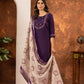 Lorenvalley Fashion Wine Marina Silk Multi Embroidery Thread with Hand work Kurta Pant Dupatta - Swadesiicart