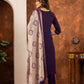 Lorenvalley Fashion Wine Marina Silk Multi Embroidery Thread with Hand work Kurta Pant Dupatta - Swadesiicart