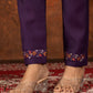 Lorenvalley Fashion Wine Marina Silk Multi Embroidery Thread with Hand work Kurta Pant Dupatta - Swadesiicart