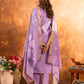 Lorenvalley Fashion Lavender Roman Silk Embroidery Sequins with Hand work Kurta Pant Dupatta | Swadesiicart