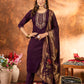 Lorenvalley Fashion Wine Marina Silk Multi Embroidery Thread with Hand work Kurta Pant Dupatta - Swadesiicart