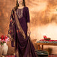 Lorenvalley Fashion Wine Marina Silk Multi Embroidery Thread with Hand work Kurta Pant Dupatta - Swadesiicart