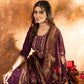 Lorenvalley Fashion Wine Marina Silk Multi Embroidery Thread with Hand work Kurta Pant Dupatta - Swadesiicart