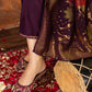 Lorenvalley Fashion Wine Marina Silk Multi Embroidery Thread with Hand work Kurta Pant Dupatta - Swadesiicart