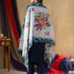 Lorenvalley Fashion Blue Viscose mango silk Multi Embroidery Thread with Hand Work Kurta Pant Dupatta - Swadesiicart