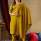 Lorenvalley Fashion Mustard Roman Silk Embroidery Sequins with Hand work Kurta Pant Dupatta - Swadesiicart