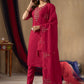 Lorenvalley Fashion Ranipink Roman Silk Embroidery Sequins with Hand work Kurta Pant Dupatta - Swadesiicart
