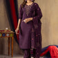 Lorenvalley Fashion Wine Roman Silk Embroidery Sequins with Hand work Kurta Pant Dupatta - Swadesiicart