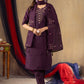 Lorenvalley Fashion Wine Roman Silk Embroidery Sequins with Hand work Kurta Pant Dupatta - Swadesiicart
