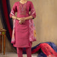 Lorenvalley Fashion Pink Roman Silk Embroidery Sequins with Hand work Kurta Pant Dupatta - Swadesiicart