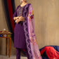 Lorenvalley Fashion Purple Roman Silk Embroidery Sequins with Hand work Kurta Pant Dupatta - Swadesiicart