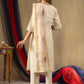 Lorenvalley Fashion Offwhite Shimmer Gold Silk Multi Embroidery Thread With Hand Work Kurta Pant Dupatta - Swadesiicart