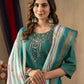 Lorenvalley Fashion Rama Shimmer Gold Silk Multi Embroidery Thread With Hand Work Kurta Pant Dupatta - Swadesiicart