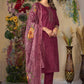 Lorenvalley Fashion Cerise Roman Silk Multi Embroidery Thread With Hand Work Kurta Pant Dupatta - Swadesiicart
