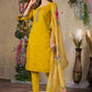 Lorenvalley Fashion Mustrad Roman Silk Multi Embroidery Thread With Hand Work Kurta Pant Dupatta | Swadesiicart