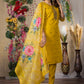 Lorenvalley Fashion Mustrad Roman Silk Multi Embroidery Thread With Hand Work Kurta Pant Dupatta | Swadesiicart
