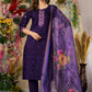 Lorenvalley Fashion Purple Roman Silk Multi Embroidery Thread With Hand Work Kurta Pant Dupatta - Swadesiicart