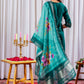 Lorenvalley Fashion Green Viscose Silk Embroidery Thread With Hand Work Kurta Pant Dupatta - Swadesiicart