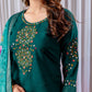 Lorenvalley Fashion Green Viscose Silk Embroidery Thread With Hand Work Kurta Pant Dupatta - Swadesiicart