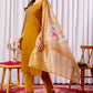 Lorenvalley Fashion Mustard Viscose Silk Embroidery Thread With Hand Work Kurta Pant Dupatta - Swadesiicart