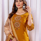 Lorenvalley Fashion Mustard Viscose Silk Embroidery Thread With Hand Work Kurta Pant Dupatta - Swadesiicart