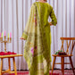 Lorenvalley Fashion Parrotgreen Viscose Silk Embroidery Thread With Hand Work Kurta Pant Dupatta - Swadesiicart