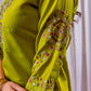 Lorenvalley Fashion Parrotgreen Viscose Silk Embroidery Thread With Hand Work Kurta Pant Dupatta - Swadesiicart