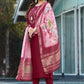 Lorenvalley Fashion Maroon Viscose Silk Multi Embroidery Thread,With Hand Work Kurta Pant Dupatta - Swadesiicart
