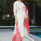 Lorenvalley Fashion White Viscose Silk Multi Embroidery Thread,With Hand Work Kurta Pant Dupatta - Swadesiicart