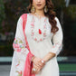 Lorenvalley Fashion White Viscose Silk Multi Embroidery Thread,With Hand Work Kurta Pant Dupatta - Swadesiicart