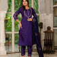 Lorenvalley Fashion Wine Marina Silk Multi Embroidery Thread,With Hand Work Kurta Pant Dupatta - Swadesiicart