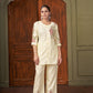 Lorenvalley Fashion Cream Heavy Rayon Multi Embroidery Thread Work Co-Ords Set - Swadesiicart