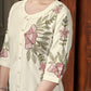 Lorenvalley Fashion Cream Heavy Rayon Multi Embroidery Thread Work Co-Ords Set - Swadesiicart