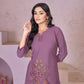 Lorenvalley Fashion Lavender Heavy Rayon Multi Embroidery Thread Work Co-Ords Set - Swadesiicart