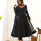 Lorenvalley Fashion Women Pure Soft Faux Georgette Laheriya Print Fully Flair Anarkali Kurta Pant With Dupatta Set - Black | Swadesiicart