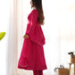 Lorenvalley Fashion Women Pure Soft Faux Georgette Laheriya Print Fully Flair Anarkali Kurta Pant With Dupatta Set - Magenta | Swadesiicart