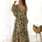 Lorenvalley Women Pure Soft Faux Georgette Floral Print Anarkali Gown - Seagreen - Swadesiicart