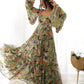 Lorenvalley Women Pure Soft Faux Georgette Floral Print Anarkali Gown - Seagreen - Swadesiicart